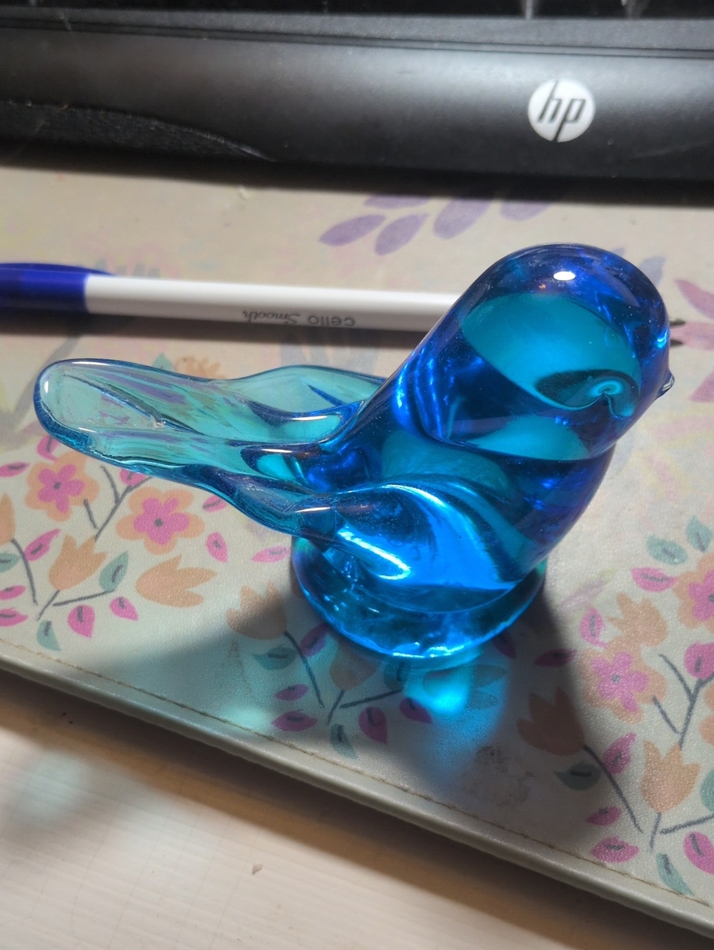 Leo Ward Blue Glass BlueBird Of Happiness Figurine - 2007